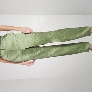 CINQ A SEPT KASID CRINKLED SATIN STRAIGHT LEG PANTS SIZE 8,10